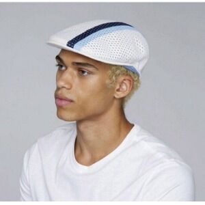 Kangol Mesh Stripe 504 Flat Cap Hat Large Breathable Ivy Golf Old Money Coastal